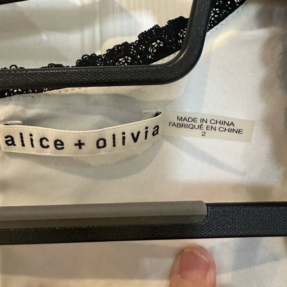 Alice + Olivia Black and White Lace Dress - Picture 4 of 7